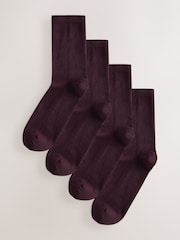 Burgundy Red Modal Ankle Socks 4 Pack - Image 1 of 7