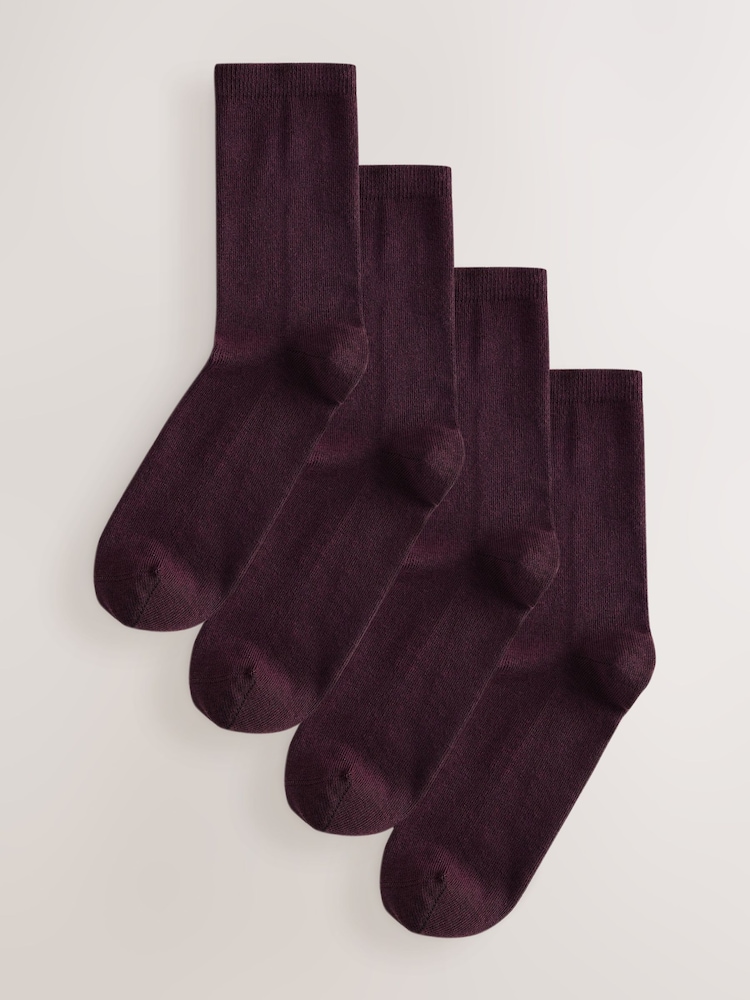 Burgundy Red Modal Ankle Socks 4 Pack - Image 1 of 7 Burgundy Red Modal Ankle Socks 4 Pack - Image 1 of 7