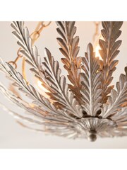 Gallery Home Silver Daphnie Silver Leaf 3 Bulb Ceiling Light - Image 3 of 5