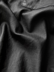 Black Coated Denim Oversized Shirt - Image 7 of 7