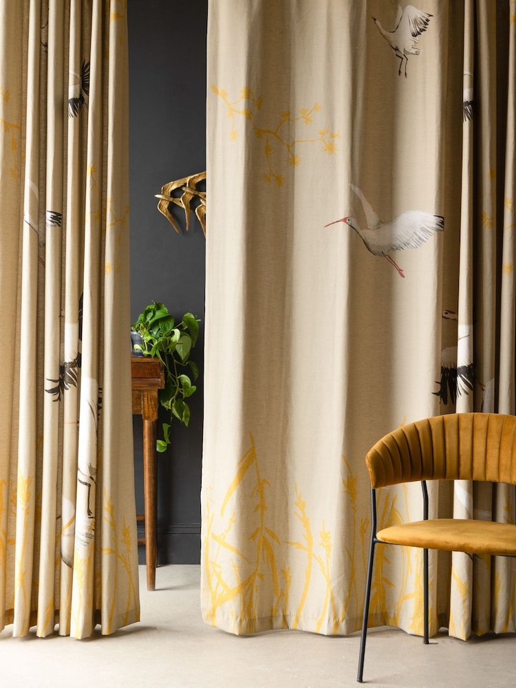 Rockett St George Cream Eyelet Cranes Curtains - Image 1 of 5