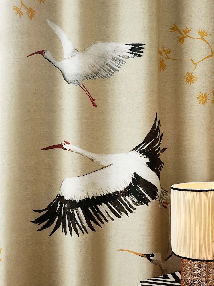 Rockett St George Cream Eyelet Cranes Curtains - Image 5 of 5