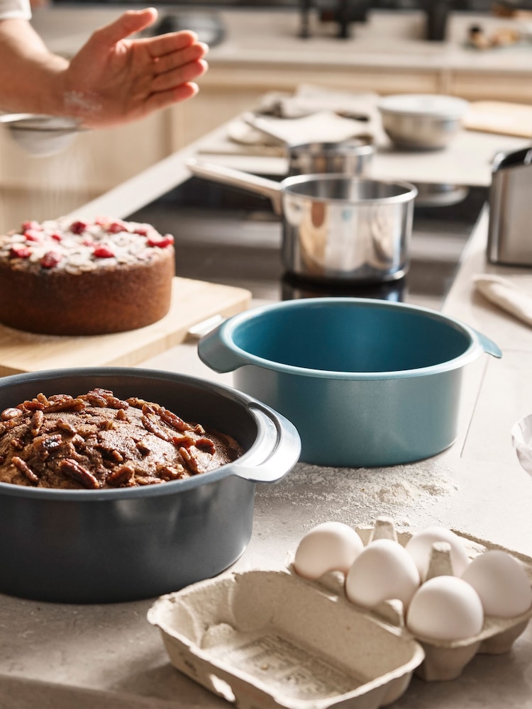 Joseph Joseph Blue Nest™ Bake Non-Stick 2-Piece Round Cake Tin Set - Image 2 of 5 Joseph Joseph Blue Nest™ Bake Non-Stick 2-Piece Round Cake Tin Set - Image 2 of 5