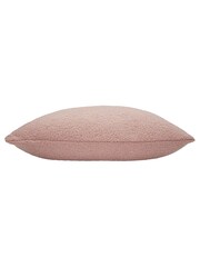 furn. Powder Pink Malham Teddy Borg Fleece Polyester Filled Cushion - Image 3 of 4
