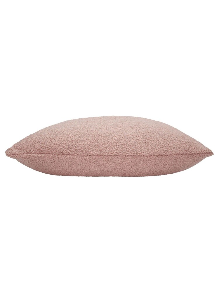 furn. Powder Pink Malham Teddy Borg Fleece Polyester Filled Cushion - Image 3 of 4