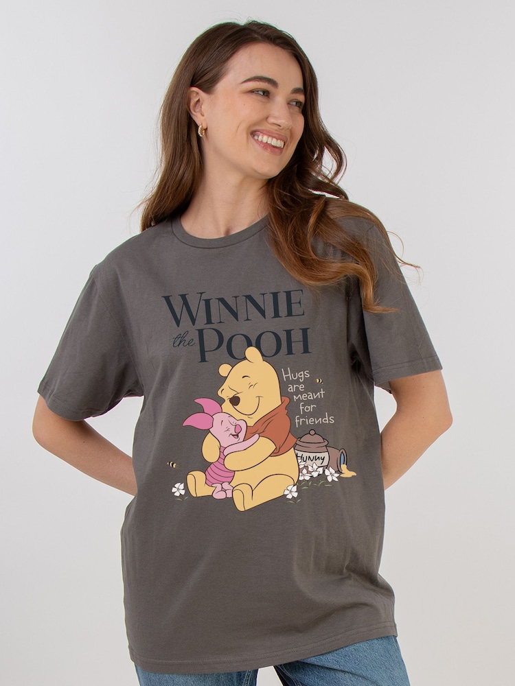 Brands In Black Disney Winnie The Pooh Hugs T-Shirt - Image 1 of 5