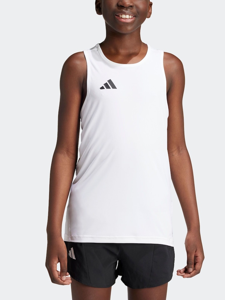 adidas White Kids Team Tank Top - Image 2 of 11