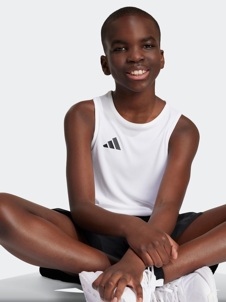 adidas White Kids Team Tank Top - Image 5 of 11
