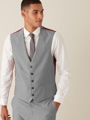 Light Grey Stretch Tonic Suit: Waistcoat - Image 1 of 6