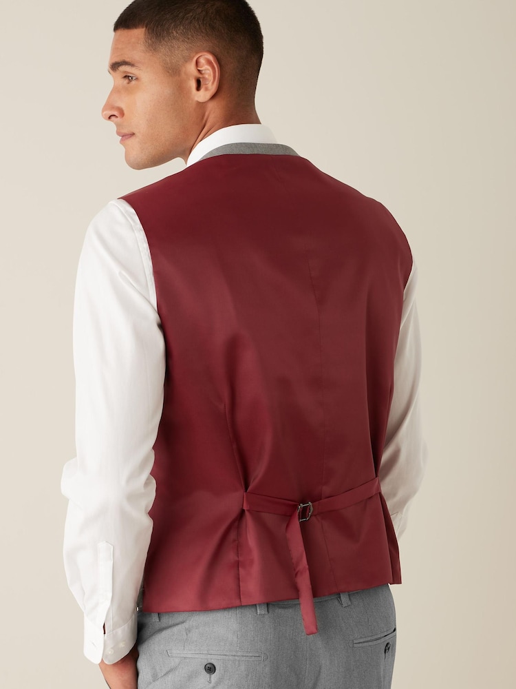 Light Grey Stretch Tonic Suit: Waistcoat - Image 2 of 6