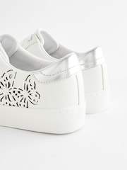 White Forever Comfort® Patent Butterfly Lace-Up Chunky Trainers - Image 6 of 8