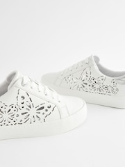 White Forever Comfort® Patent Butterfly Lace-Up Chunky Trainers - Image 7 of 8