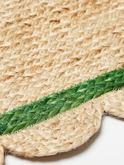 Oliver Bonas Green Scalloped Jute Doormat - Image 3 of 4