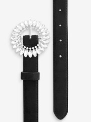 Black Jewel Buckle Skinny Belt - Image 4 of 4