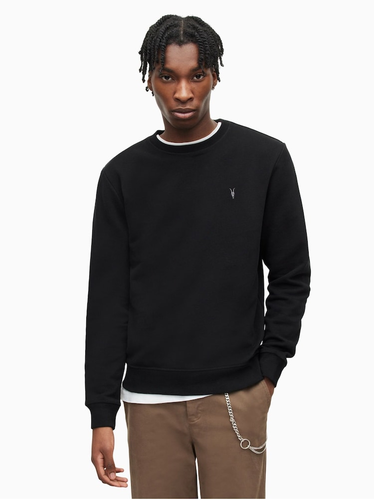 AllSaints Black Raven Crew Top - Image 1 of 5