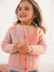 Pink/Lilac Purple Cosy Cardigan (12mths-7yrs) - Image 1 of 6