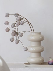 Libra Interiors Cream Ovolo Enamel Iron Medium Vase - Image 1 of 7