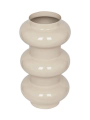 Libra Interiors Cream Ovolo Enamel Iron Medium Vase - Image 3 of 7