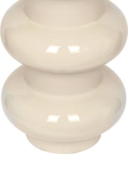 Libra Interiors Cream Ovolo Enamel Iron Medium Vase - Image 6 of 7