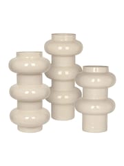 Libra Interiors Cream Ovolo Enamel Iron Medium Vase - Image 7 of 7