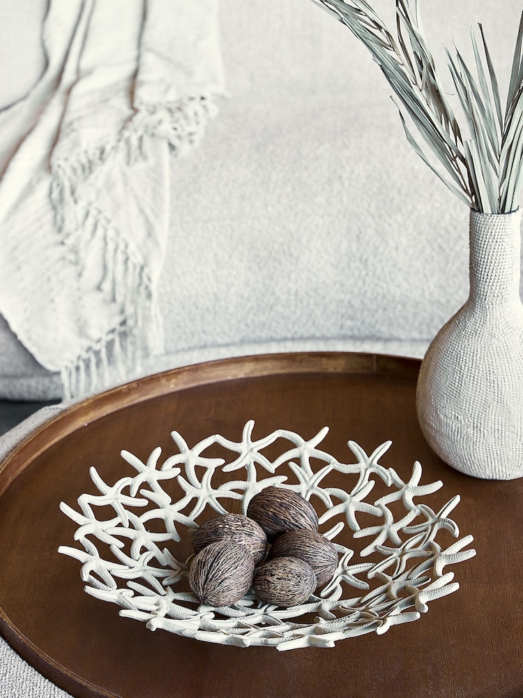 Libra Interiors Beige Seaside Starfish Beige Stonewash Shallow Bowl - Image 1 of 6
