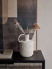 Libra Interiors Cream Navi Barrel Textured Vase - Image 1 of 6