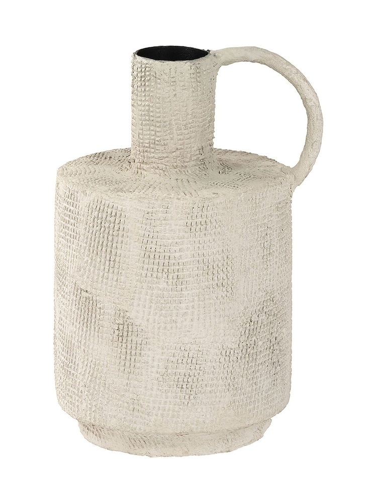 Libra Interiors Cream Navi Barrel Textured Vase - Image 2 of 6 Libra Interiors Cream Navi Barrel Textured Vase - Image 2 of 6