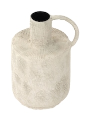 Libra Interiors Cream Navi Barrel Textured Vase - Image 3 of 6