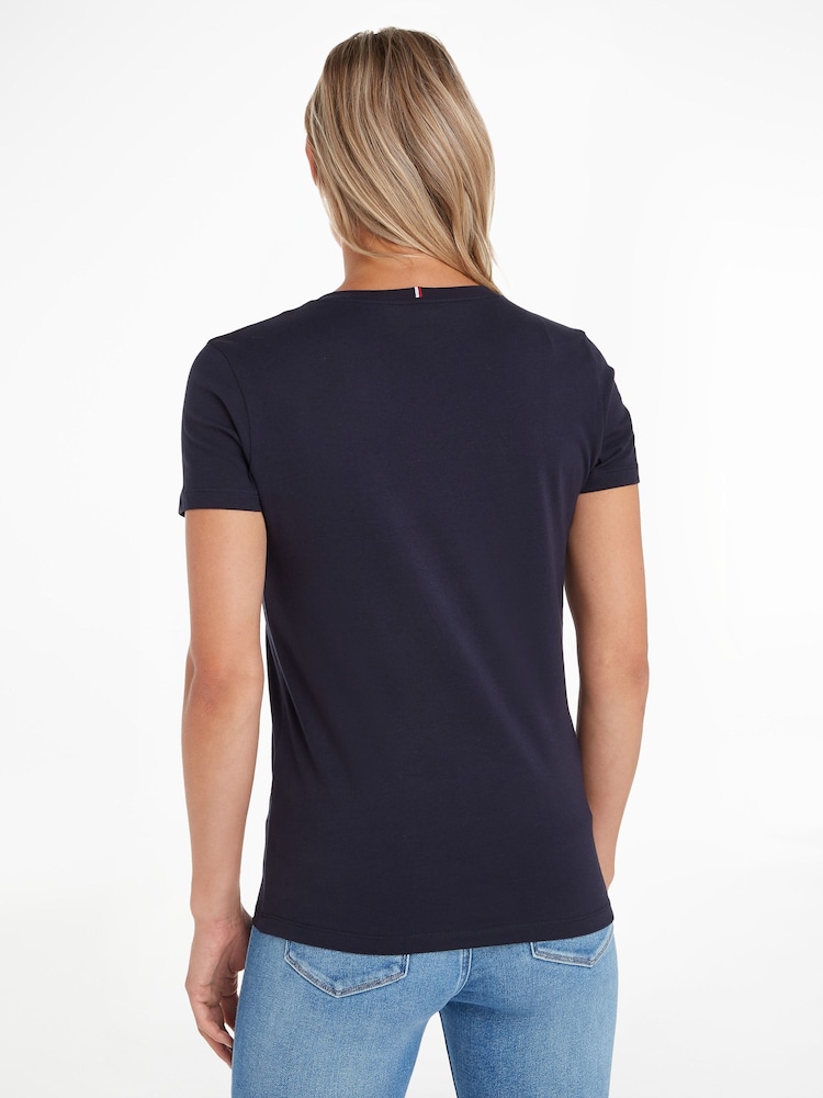 Tommy Hilfiger Navy Blue Heritage Alex 100% Cotton T-Shirt - Image 2 of 5