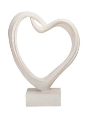 Libra Interiors White Aven Sculpted Heart Ornaments - Image 2 of 6