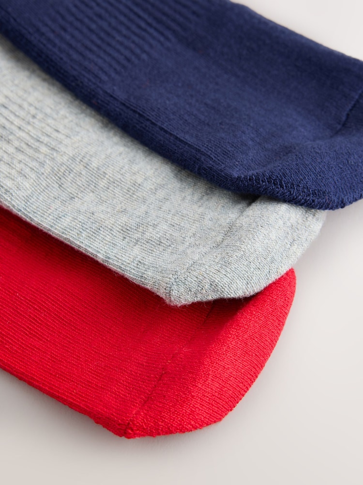 Navy Blue/Red '1982' Slogan Cushion Sole Ribbed Sport Ankle With Arch Support Socks 3 Pack - Image 6 of 6 Navy Blue/Red '1982' Slogan Cushion Sole Ribbed Sport Ankle With Arch Support Socks 3 Pack - Image 6 of 6