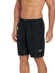 Nike Black Cargo Pocket Swim Shorts - Image 1 of 4