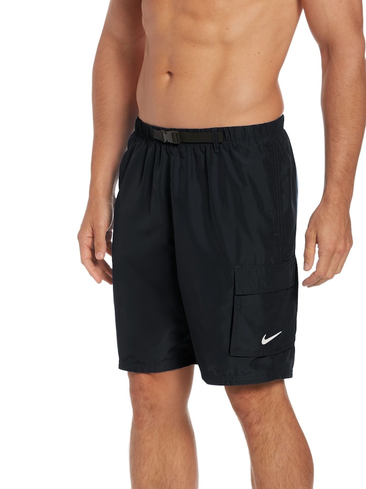 Nike Black Cargo Pocket Swim Shorts - Image 1 of 4