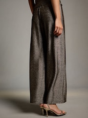 Gold Wide Leg Lurex Trousers - Image 4 of 8
