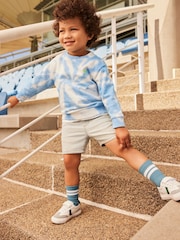 Blue Tie Dye All Over Print 100% Cotton Sweatshirt (3mths-7yrs) - Image 1 of 6