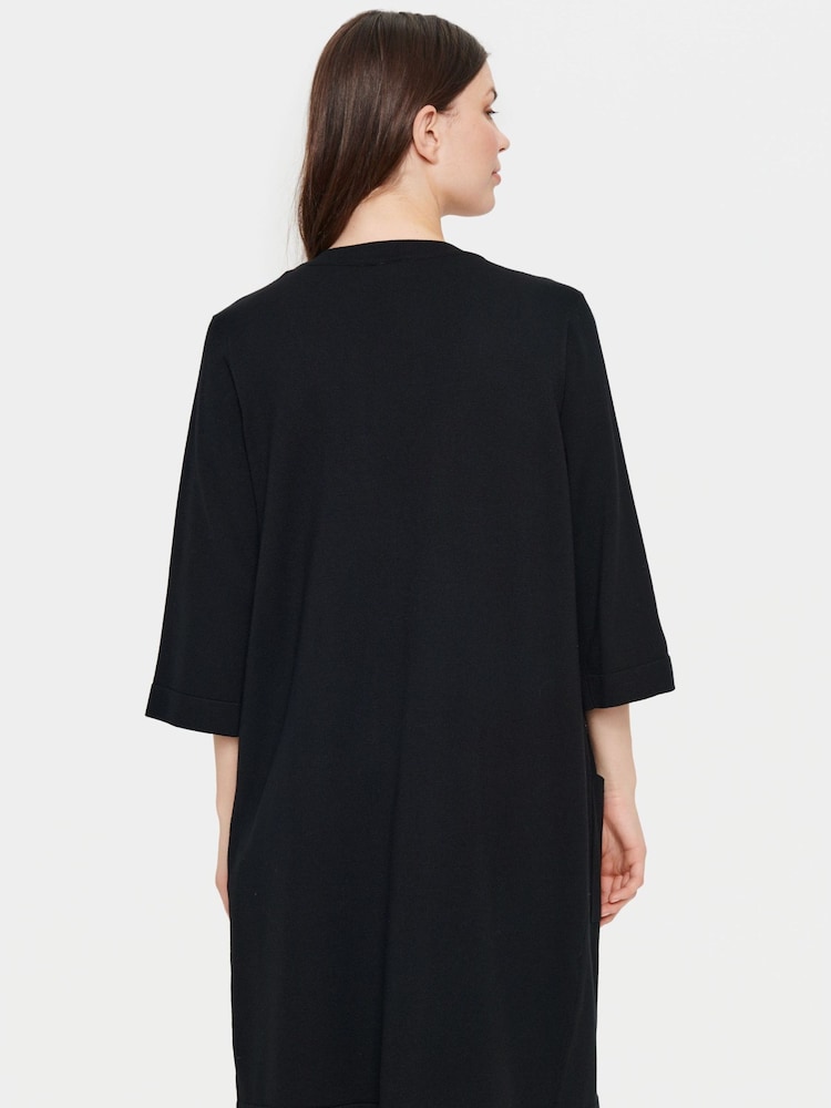 Saint Tropez Kila Half Sleeve Long Black Cardigan - Image 2 of 6 Saint Tropez Kila Half Sleeve Long Black Cardigan - Image 2 of 6