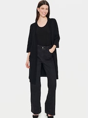 Saint Tropez Kila Half Sleeve Long Black Cardigan - Image 3 of 6