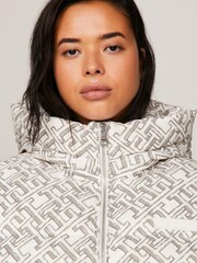 Tommy Hilfiger White Curve Abstract Logo New York Puffer Jacket - Image 4 of 8