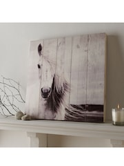 Art For The Home Neutral Horses Wooden Plaque - Image 1 of 2