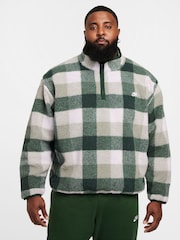 Fir/Jade - Nike Club Winterized Sherpa Quarter Zip Fleece Top - Imagen 1 de 6