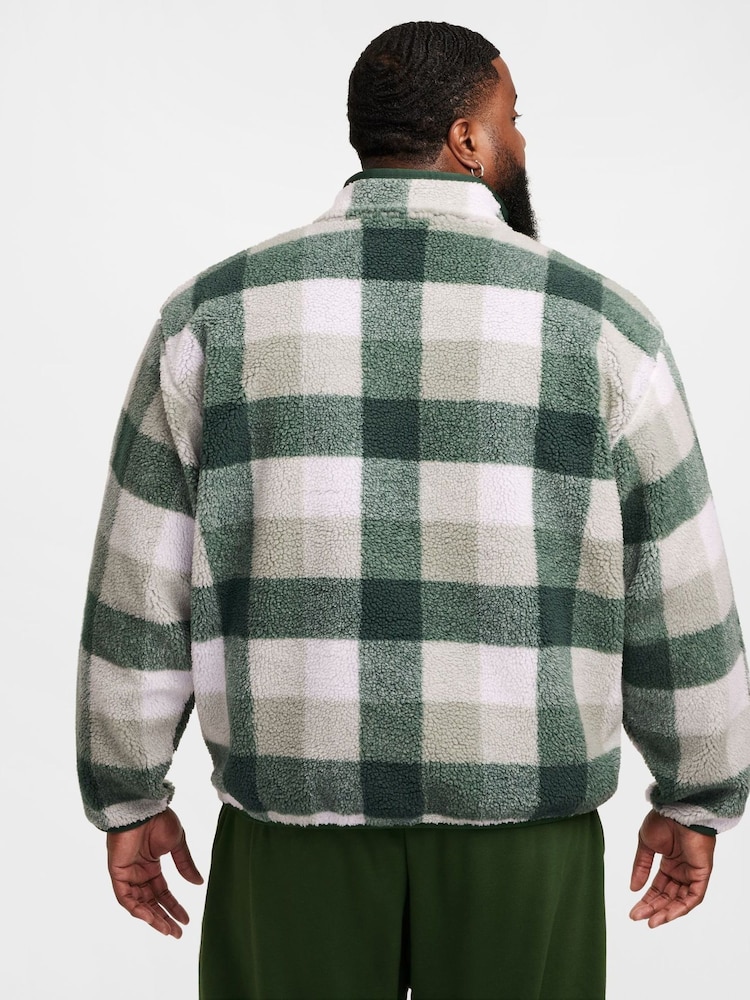 Fir/Jade - Nike Club Winterized Sherpa Quarter Zip Fleece Top - Imagen 2 de 6