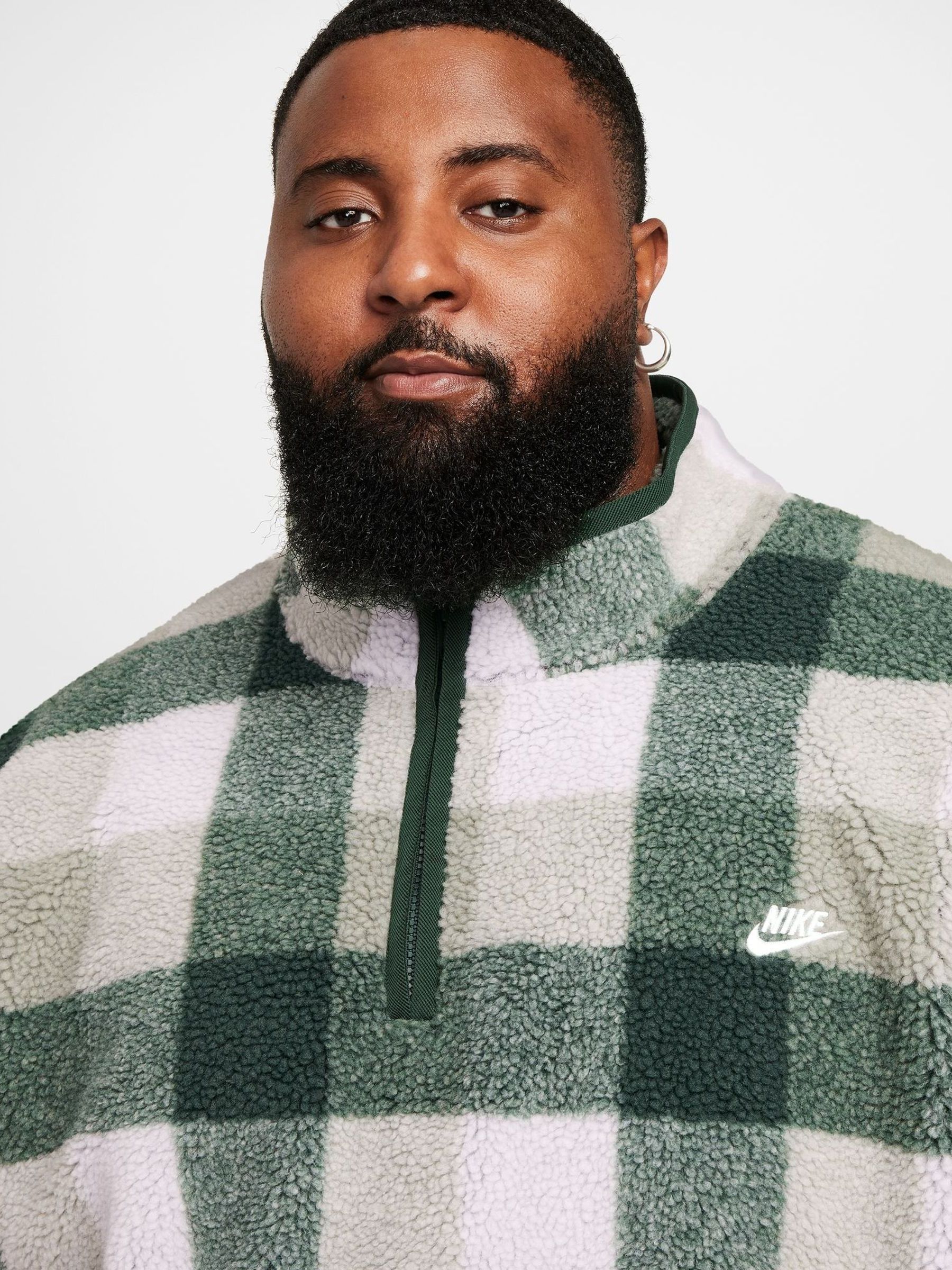 Buy Nike Fir/Jade Club Winterized Sherpa Quarter Zip Fleece Top