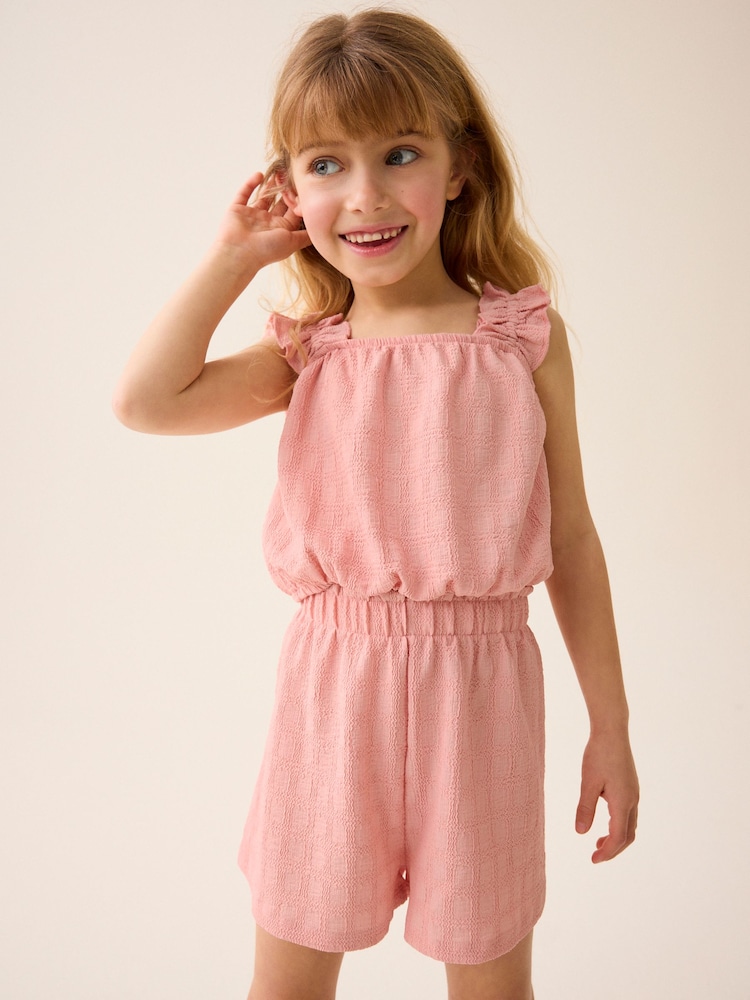 Pink Textured Vest and Short Set (3-16yrs) - Image 1 of 6
