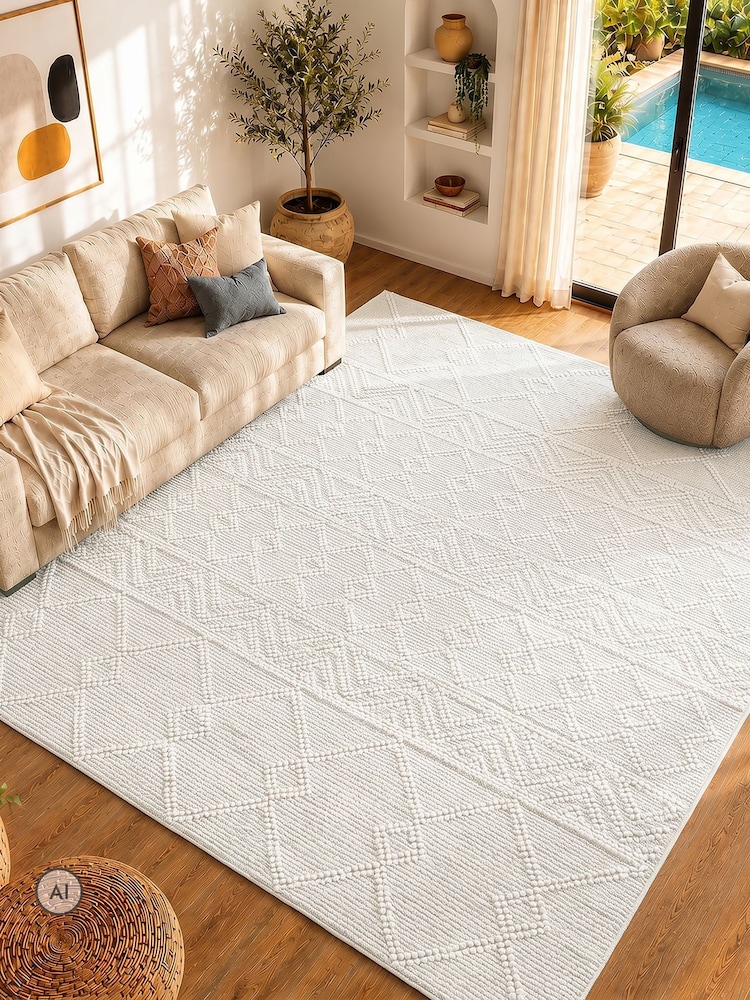 LIVABLISS Ivory Hygge Global Hand Woven Rug - Image 2 of 7 LIVABLISS Ivory Hygge Global Hand Woven Rug - Image 2 of 7