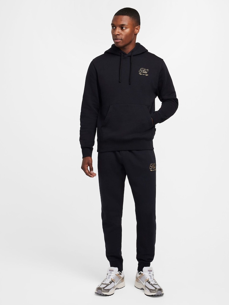 Nike Black Club Embroidered Pullover Hoodie - Image 9 of 9