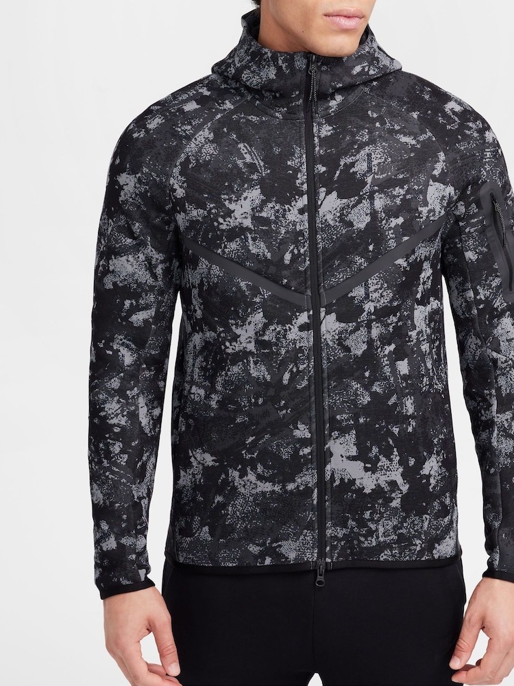 Nike Smoke Grey Smoke Grey Tech Fleece Camo Zip Up Hoodie - Image 4 of 11