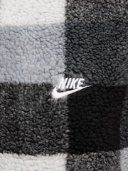 Negro/Blanco - Nike Club Winterized Sherpa Quarter Zip Fleece Top - Imagen 5 de 5