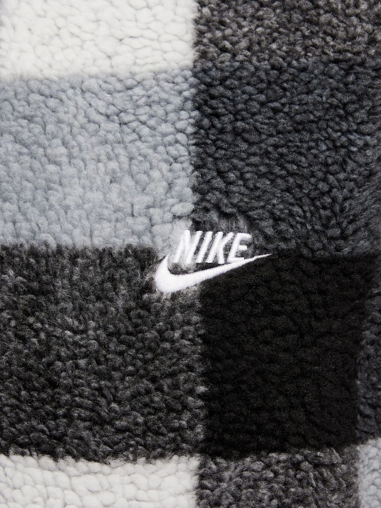 Negro/Blanco - Nike Club Winterized Sherpa Quarter Zip Fleece Top - Imagen 5 de 5