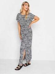 M&Co Blue Frill Sleeve Maxi Dress - Image 1 of 4