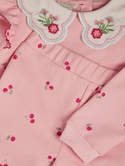 Monsoon Pink Baby Mon Cheri Top & Joggers Set - Image 2 of 2